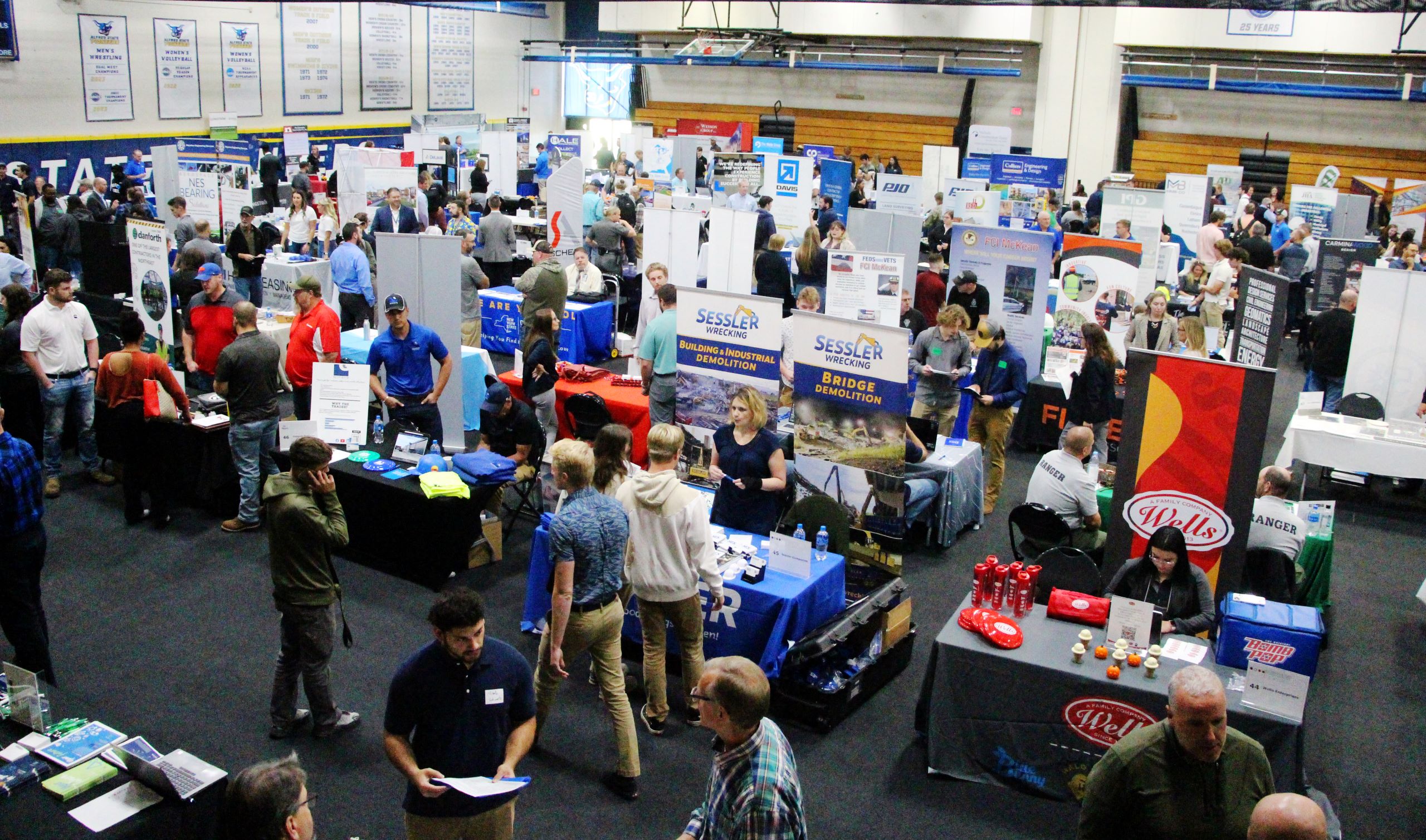 Students attend a career fair and speak to Western New York employers at Alfred State College.